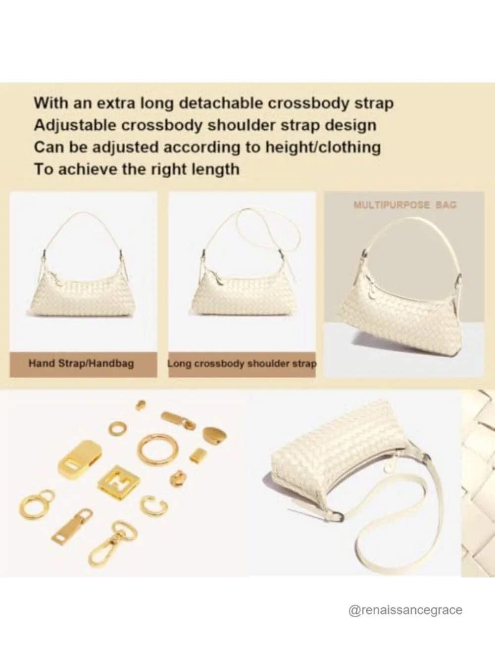 Woven Faux Leather Hobo Bag with Crossbody Strap - Versatile Handbag for Women